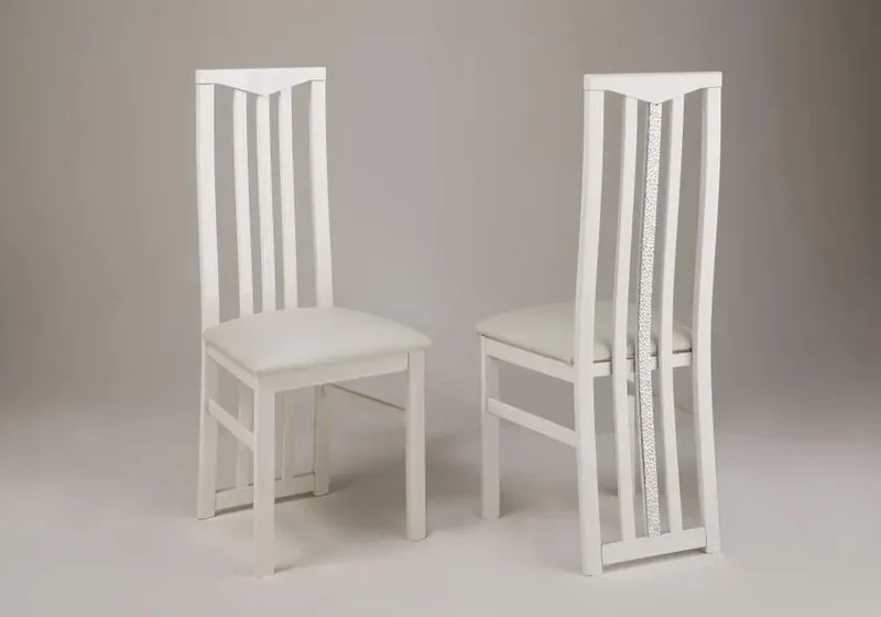 Lot 2 chaises laquées blanc CROMO