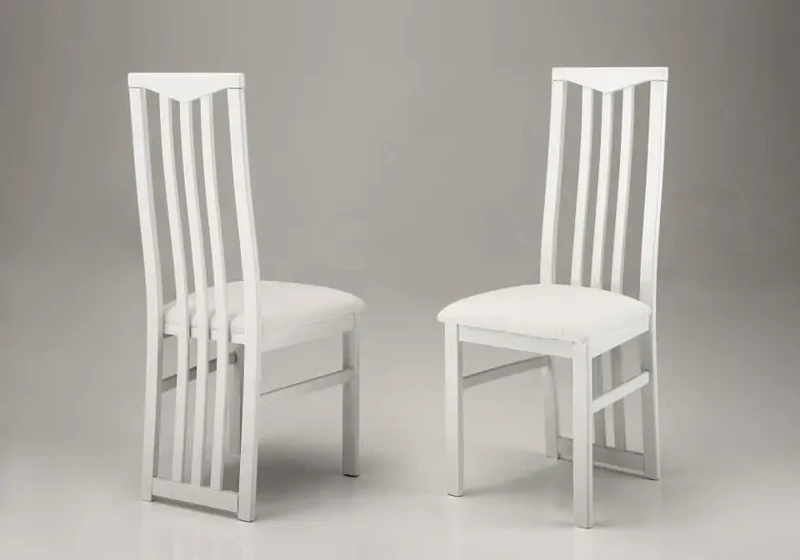 Lot 2 chaises laquées blanc CX