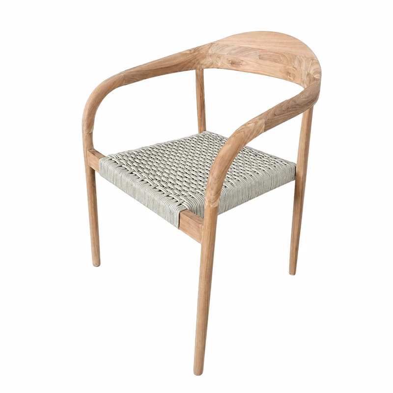 Chaise de jardin Muret - H77,5 – Teck – Assise en corde – Tressée 2 sur 2