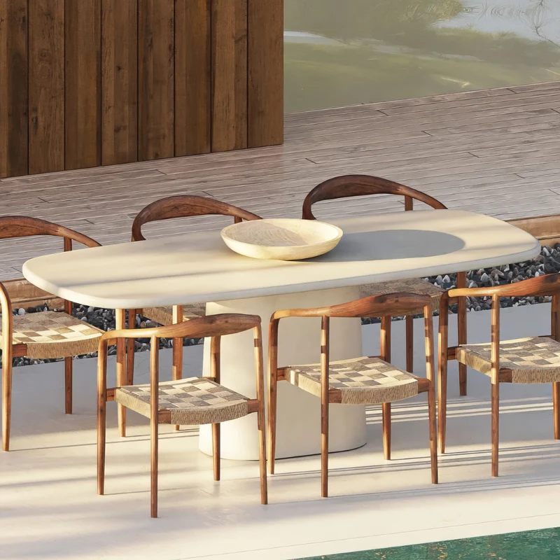 Table de jardin Lorient – Béton ciré finition latte - 200 cm