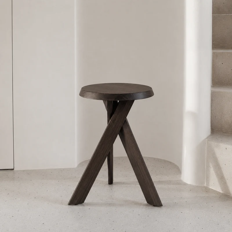 Table d'appoint Pannes - Bois d'acacia - Couleur bois fumé