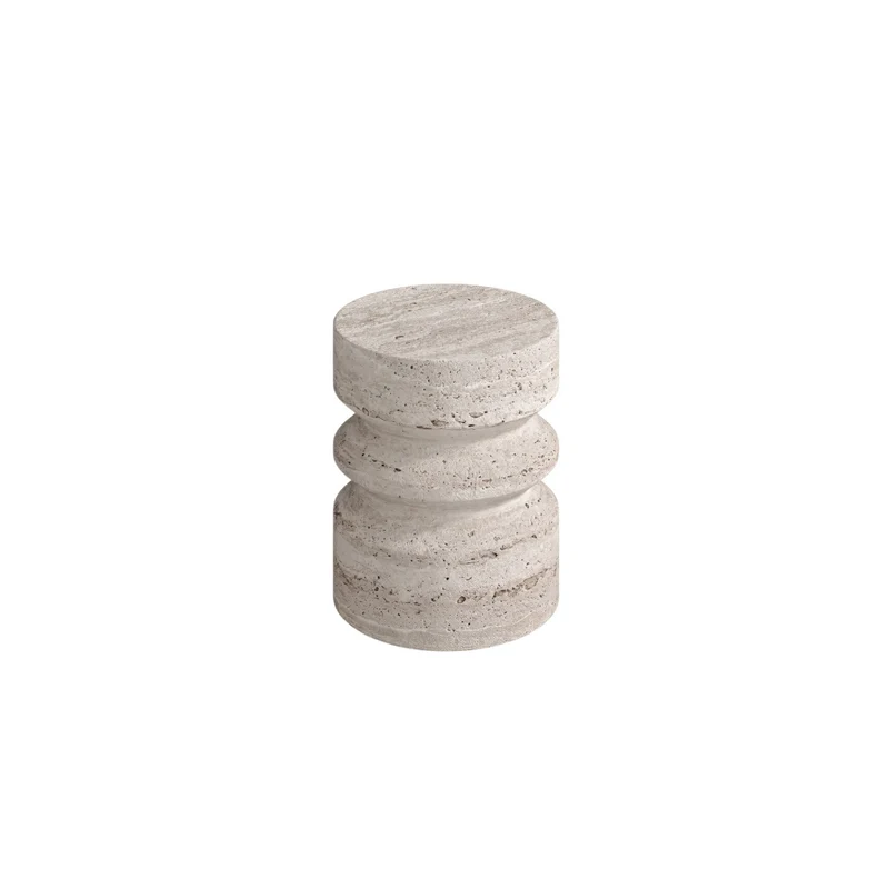 Table d'appoint Zivo - Travertin blanc non rempli