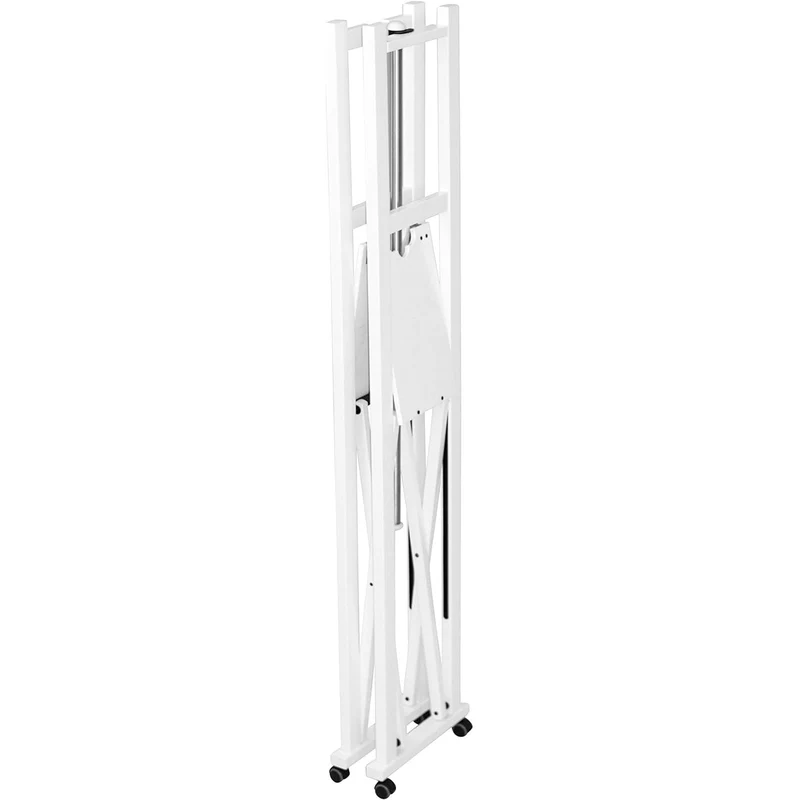 ARIT ELIOS - Portant Vetement Bois, de Hêtre, Penderie, sur Roulettes, Made in Italy, Portant a Vêtement Pliable, Tringle Extensible, Couleur Blanc