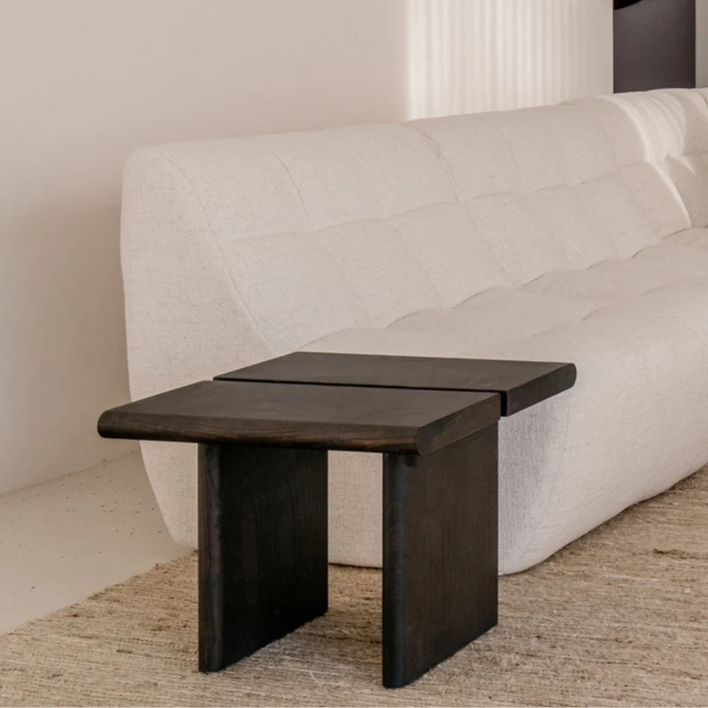 Table d'appoint Arlen - Bois de frêne - 50 cm - Couleur bois fumé