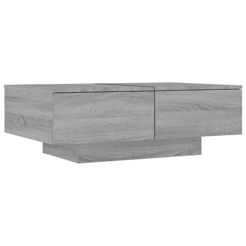 Table basse avec tiroirs 90 x 60 x 31 cm bois d'ingénierie gris DEC040160
