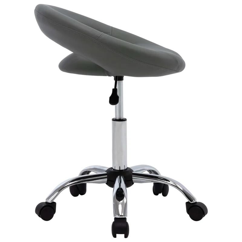 Tabouret de travail sur roulettes hauteur réglable cadre en acier siège en PVC gris DEC025093