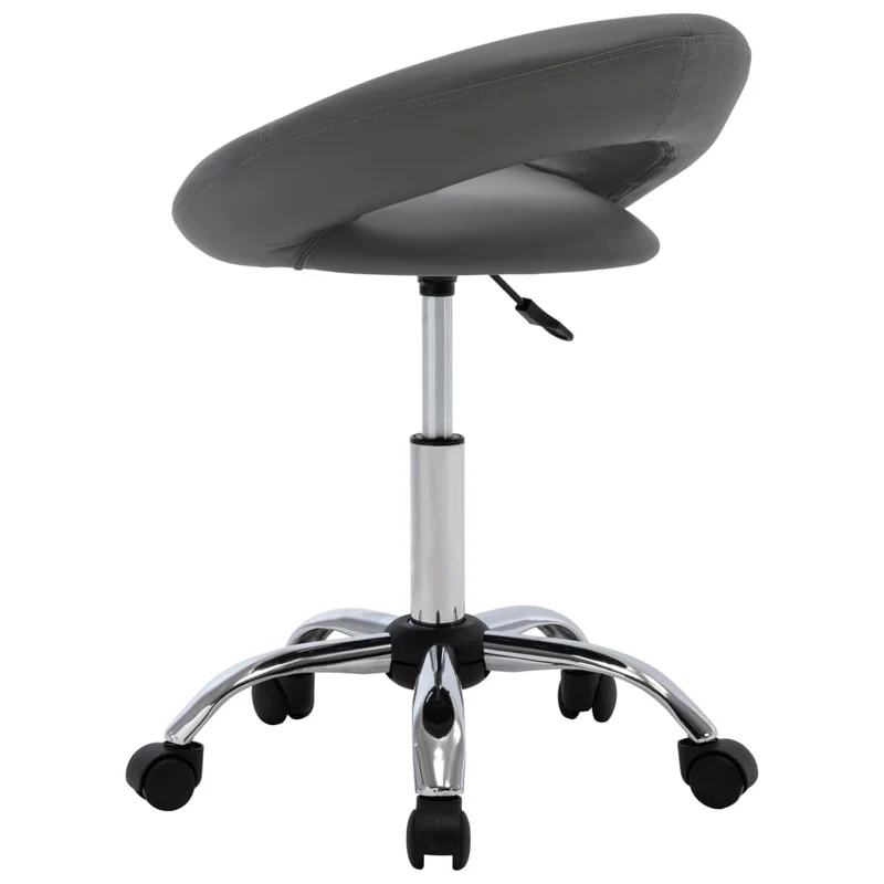 Tabouret de travail sur roulettes hauteur réglable cadre en acier siège en PVC gris DEC025093