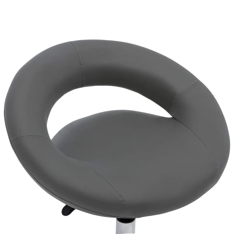 Tabouret de travail sur roulettes hauteur réglable cadre en acier siège en PVC gris DEC025093