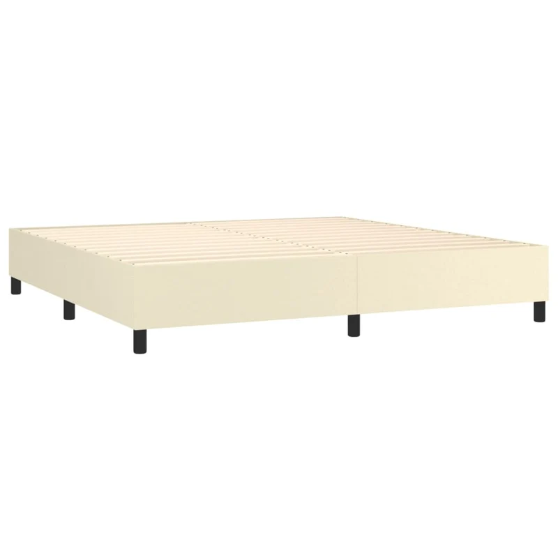 Sommier à lattes sur pieds cadre de lit 200x200 cm synthétique crème TDL0207255