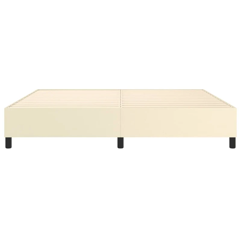 Sommier à lattes sur pieds cadre de lit 200x200 cm synthétique crème TDL0207255