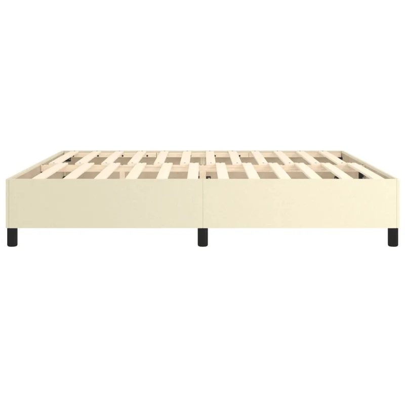 Sommier à lattes sur pieds cadre de lit 200x200 cm synthétique crème TDL0207255