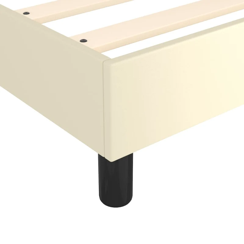 Sommier à lattes sur pieds cadre de lit 200x200 cm synthétique crème TDL0207255