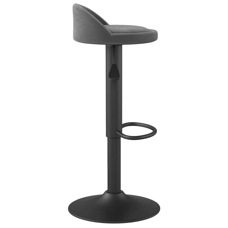 Lot de 2 tabourets de bar chaises hautes en velours gris foncé et acier noir DEC029723