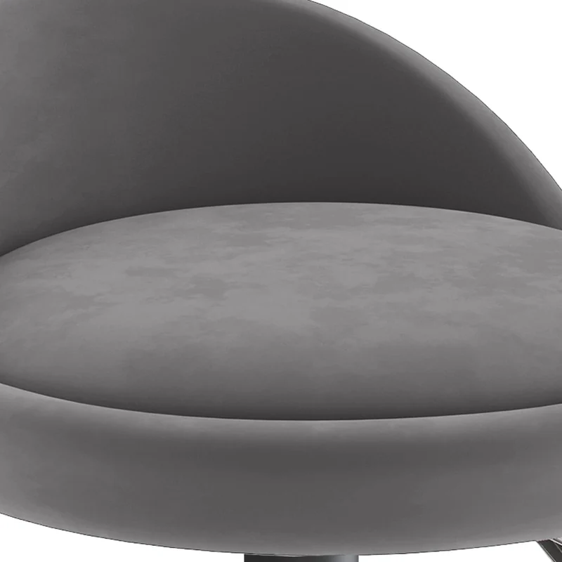 Lot de 2 tabourets de bar chaises hautes en velours gris foncé et acier noir DEC029723