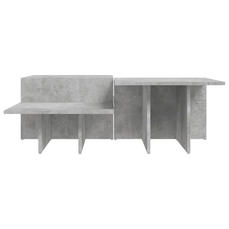 Lot de 2 tables basses de salon 111,5 x 50 x 33 cm en bois d'ingénierie gris DEC040409