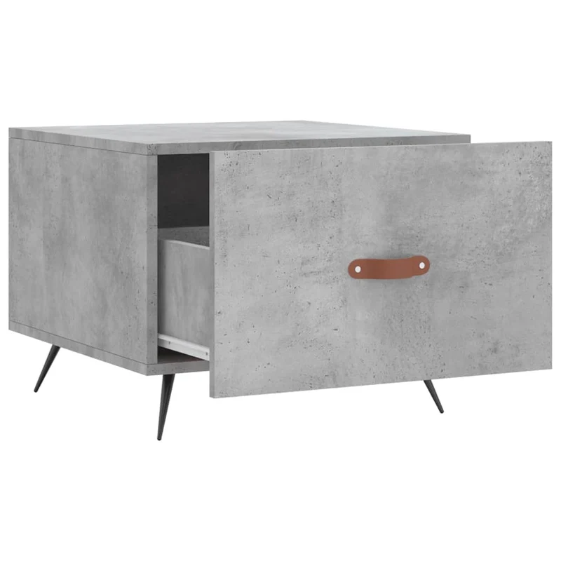 Lot de 2 tables de chevets avec tiroir 50 x 50 x 40 cm bois d'ingénierie gris et fer DEC040408