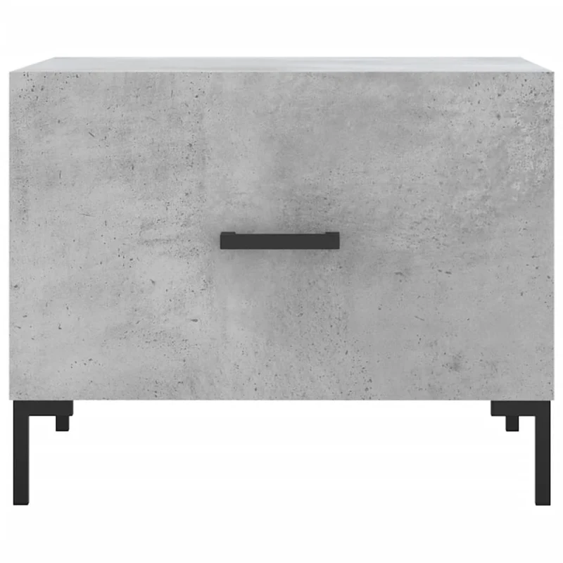 Lot de 2 tables basses d'appoint chevet avec tiroir 50 x 50 x 40 cm bois d'ingénierie gris et fer DEC040406