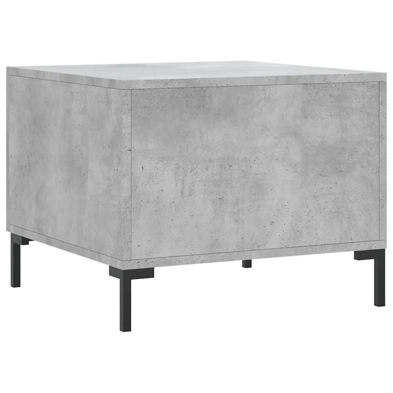Lot de 2 tables basses d'appoint chevet avec tiroir 50 x 50 x 40 cm bois d'ingénierie gris et fer DEC040406