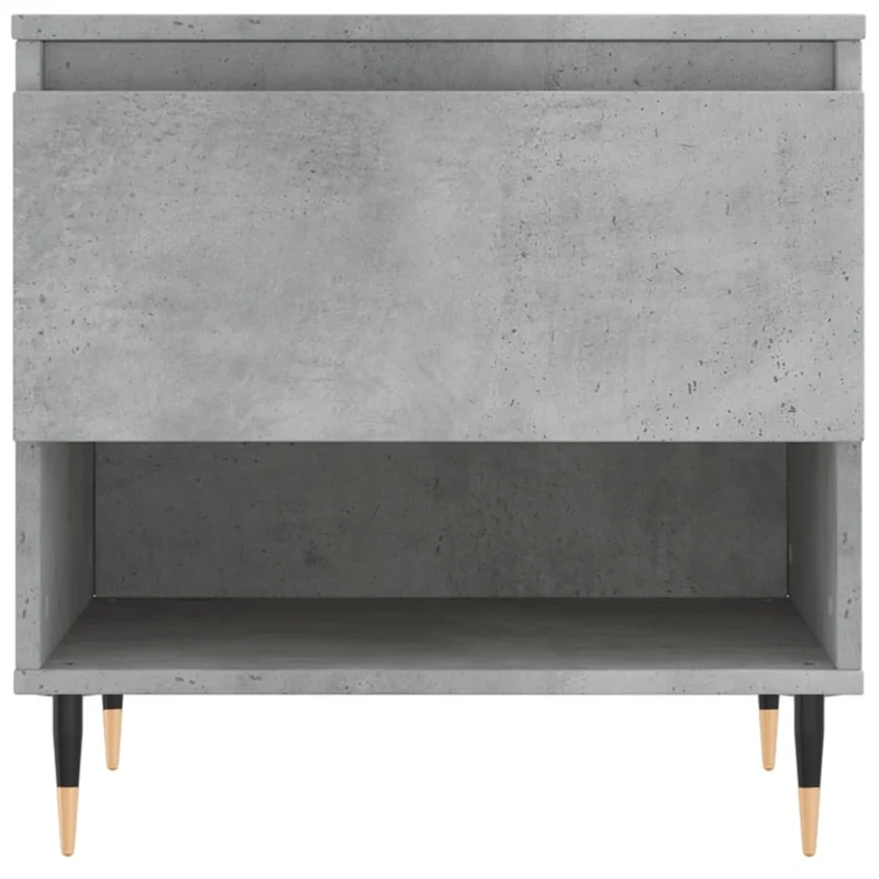 Lot de 2 tables de chevets avec tiroir 50 x 46 x 50 cm bois d'ingénierie gris et métal DEC040399