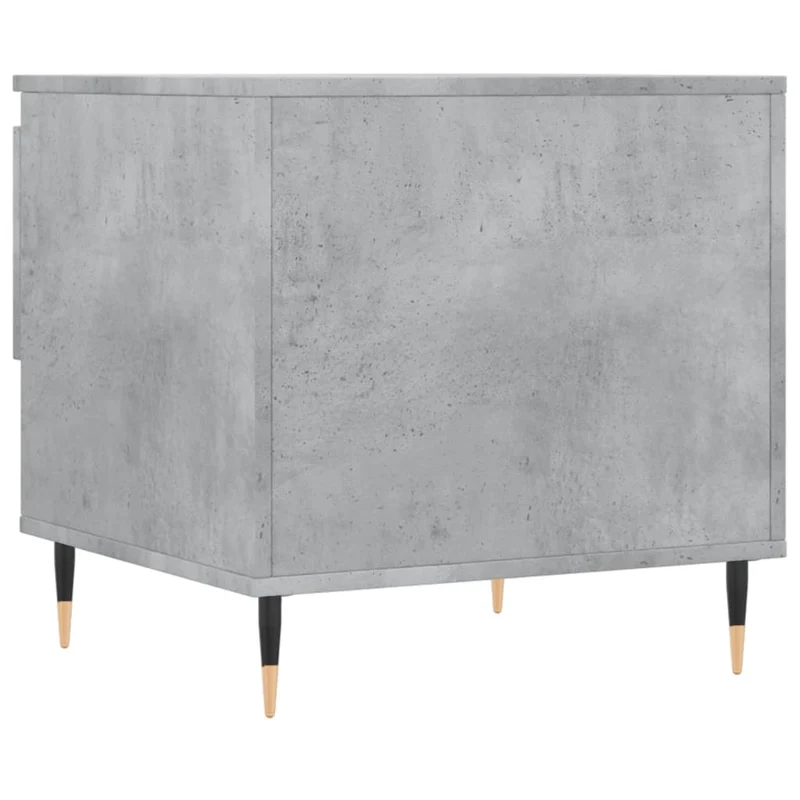 Lot de 2 tables de chevets avec tiroir 50 x 46 x 50 cm bois d'ingénierie gris et métal DEC040399