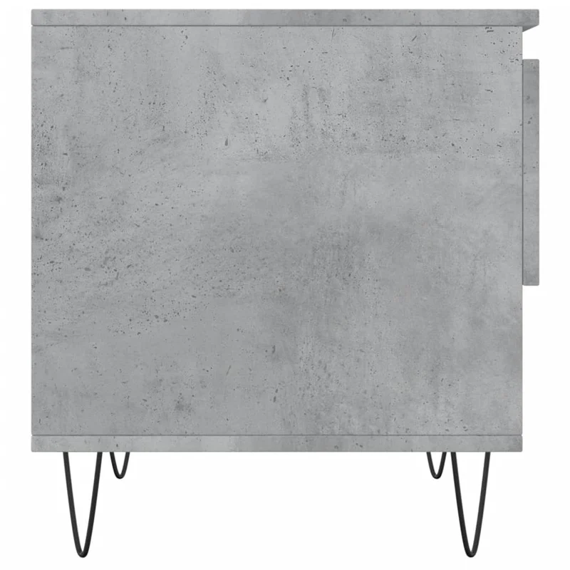 Lot de 2 tables basses d'appoint avec tiroir 50 x 46 x 50 cm bois d'ingénierie gris et métal DEC040398