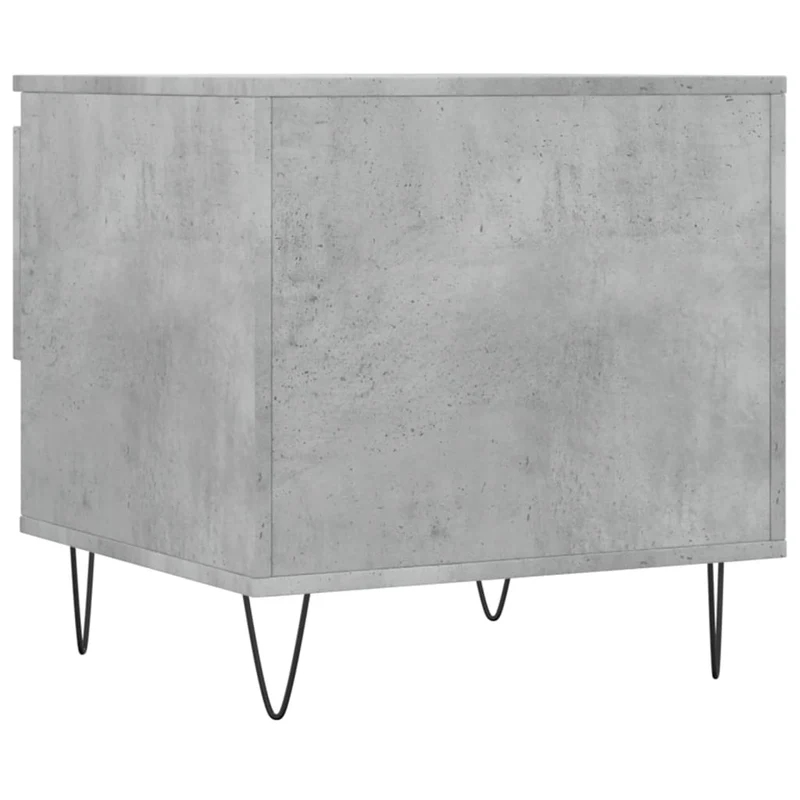 Lot de 2 tables basses d'appoint avec tiroir 50 x 46 x 50 cm bois d'ingénierie gris et métal DEC040398
