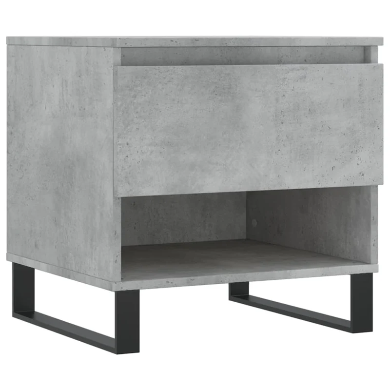 Lot de 2 tables de chevets avec tiroir 50 x 46 x 50 cm bois d'ingénierie gris et métal DEC040397