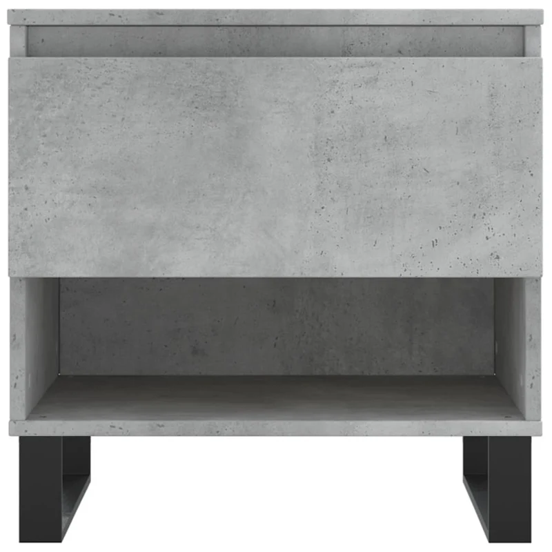 Lot de 2 tables de chevets avec tiroir 50 x 46 x 50 cm bois d'ingénierie gris et métal DEC040397