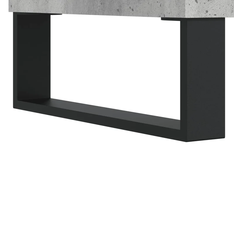 Lot de 2 tables de chevets avec tiroir 50 x 46 x 50 cm bois d'ingénierie gris et métal DEC040397