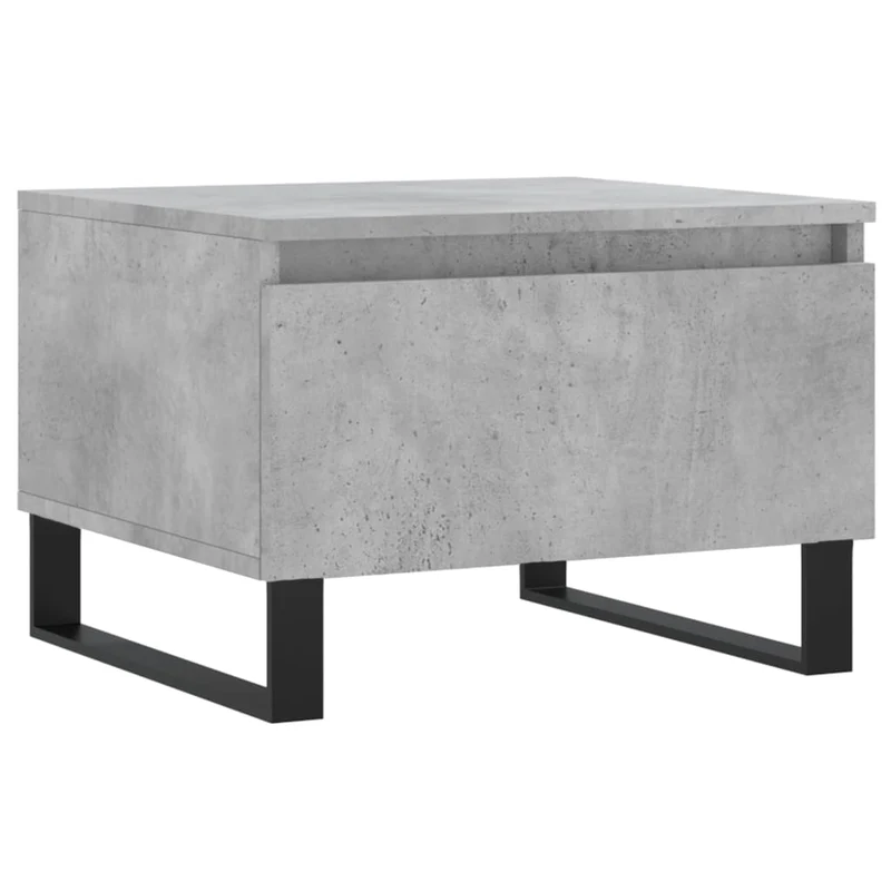Lot de 2 tables basses d'appoint chevet avec tiroir 50 x 46 x 35 cm bois d'ingénierie gris et métal DEC040396
