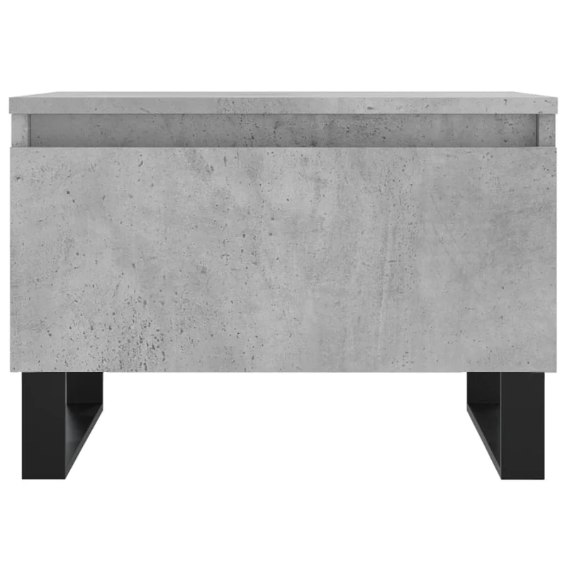 Lot de 2 tables basses d'appoint chevet avec tiroir 50 x 46 x 35 cm bois d'ingénierie gris et métal DEC040396