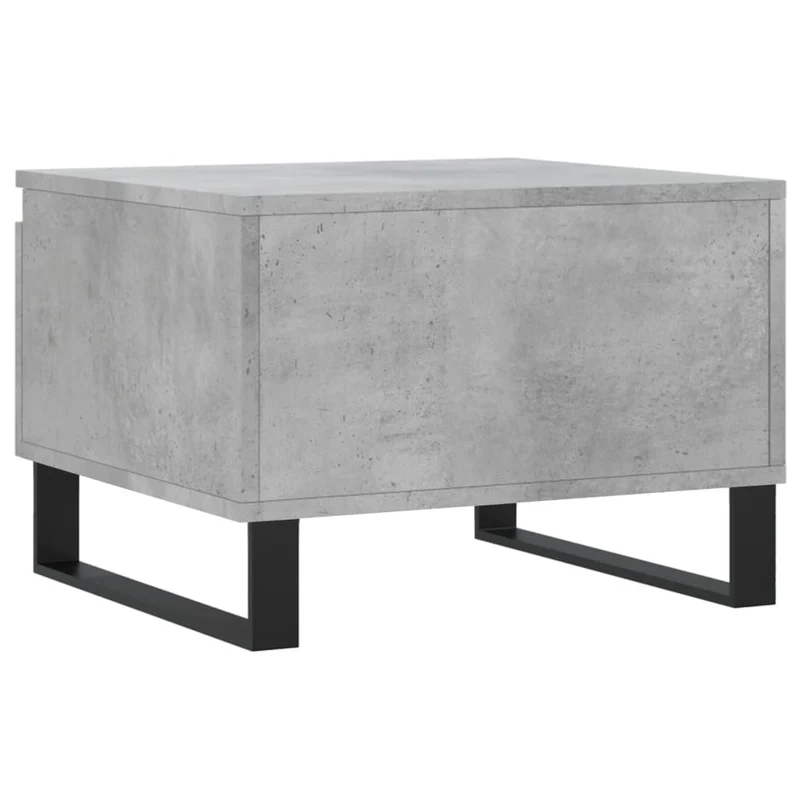 Lot de 2 tables basses d'appoint chevet avec tiroir 50 x 46 x 35 cm bois d'ingénierie gris et métal DEC040396