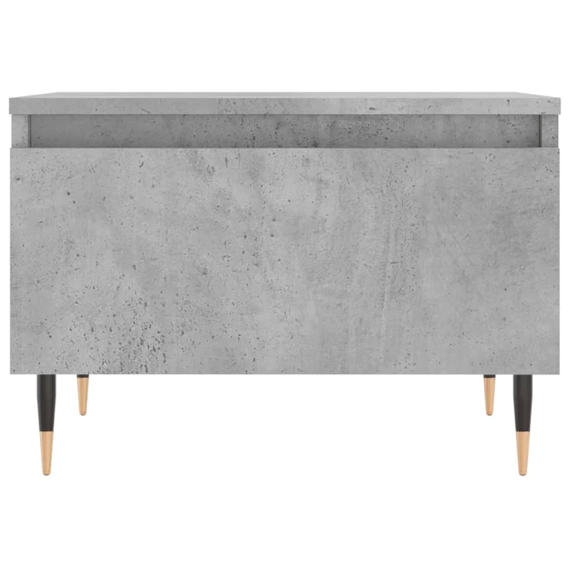 Lot de 2 tables basses d'appoint avec tiroir 50 x 46 x 35 cm bois d'ingénierie gris et métal DEC040395