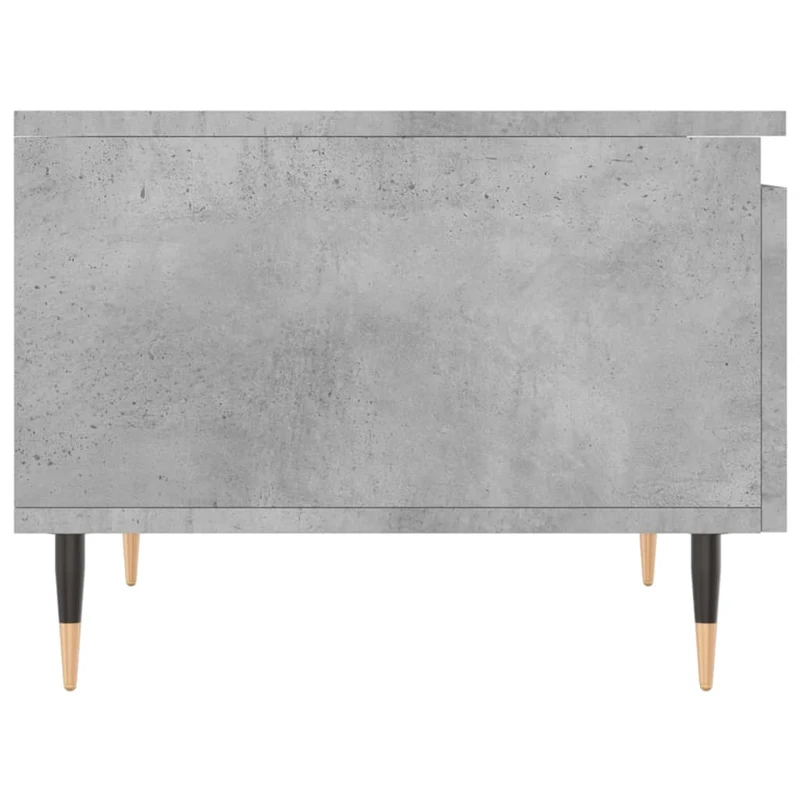 Lot de 2 tables basses d'appoint avec tiroir 50 x 46 x 35 cm bois d'ingénierie gris et métal DEC040395