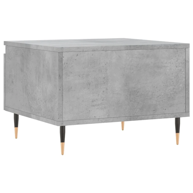 Lot de 2 tables basses d'appoint avec tiroir 50 x 46 x 35 cm bois d'ingénierie gris et métal DEC040395