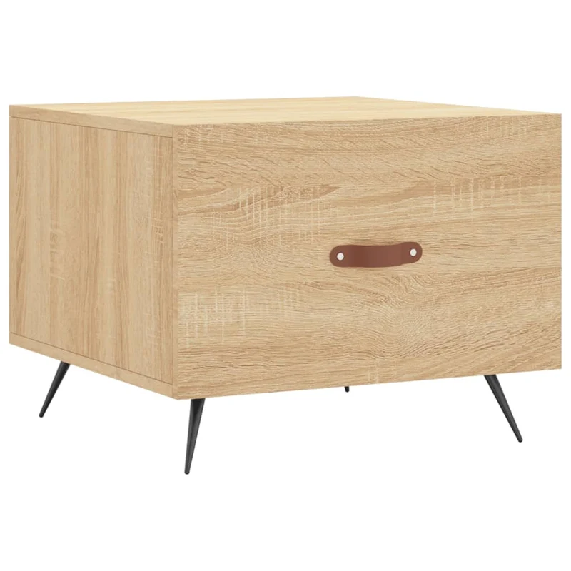 Lot de 2 tables de chevets avec tiroir 50 x 50 x 40 cm bois d'ingénierie couleur chêne et fer DEC040386