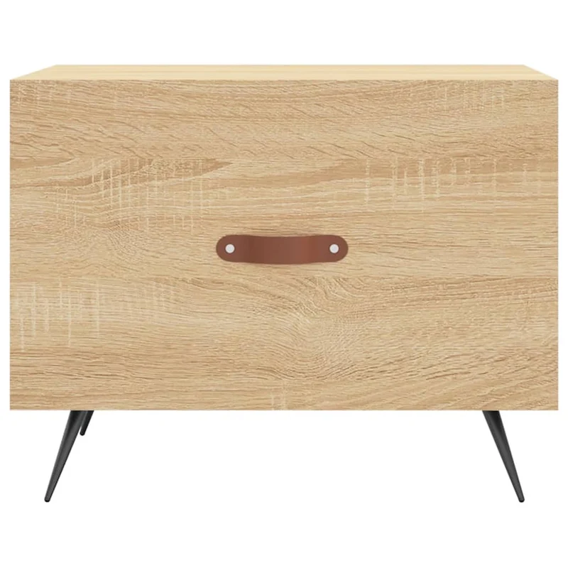 Lot de 2 tables de chevets avec tiroir 50 x 50 x 40 cm bois d'ingénierie couleur chêne et fer DEC040386
