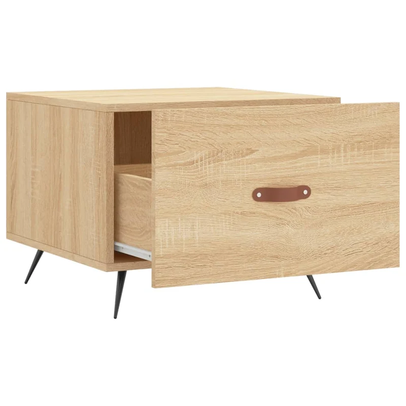 Lot de 2 tables de chevets avec tiroir 50 x 50 x 40 cm bois d'ingénierie couleur chêne et fer DEC040386