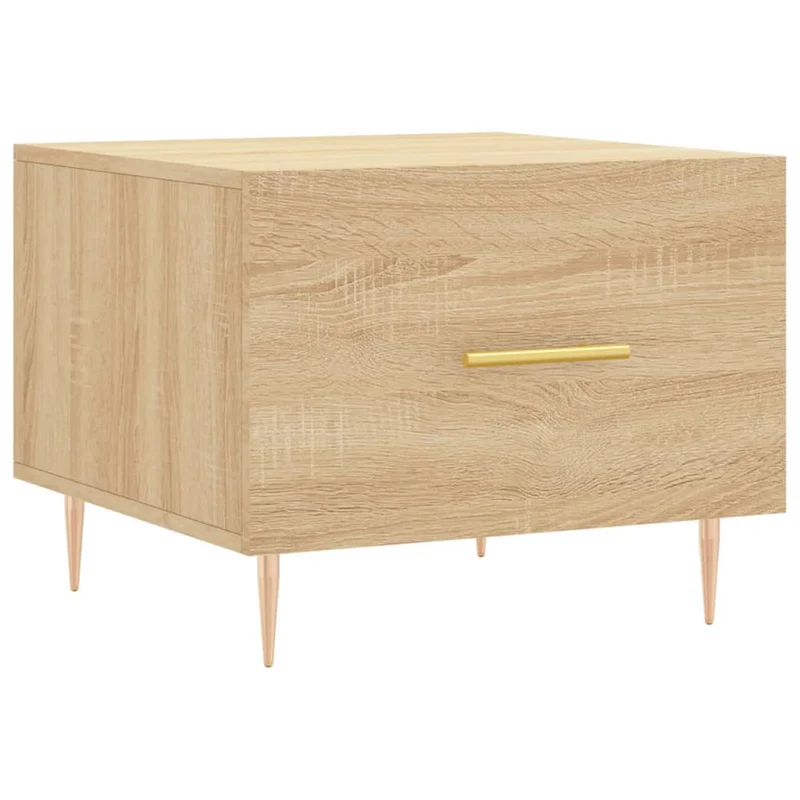 Lot de 2 tables de chevets avec tiroir 50 x 50 x 40 cm bois d'ingénierie et fer DEC040381