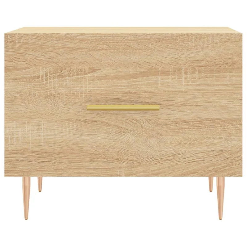 Lot de 2 tables de chevets avec tiroir 50 x 50 x 40 cm bois d'ingénierie et fer DEC040381