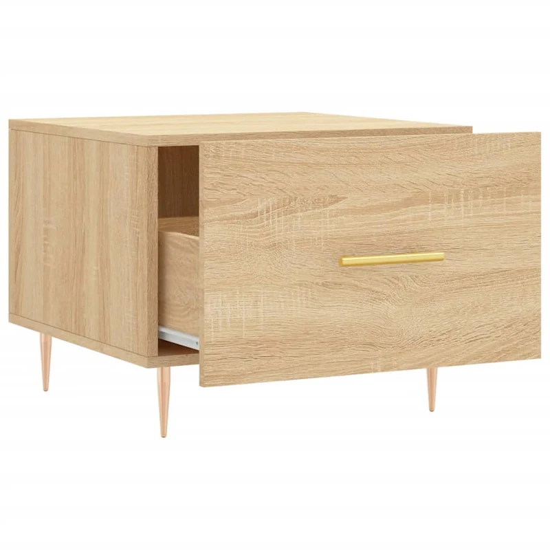 Lot de 2 tables de chevets avec tiroir 50 x 50 x 40 cm bois d'ingénierie et fer DEC040381