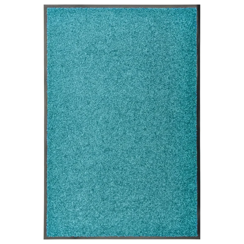 Paillasson lavable 60 x 90 cm polyamide turquoise et PVC antidérapant DEC040615
