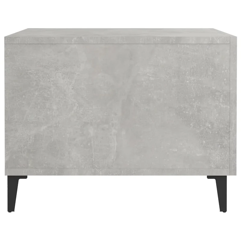 Lot de 2 tables basses appoint avec tiroir 50 x 50 x 40 cm bois d'ingénierie gris et métal DEC040483