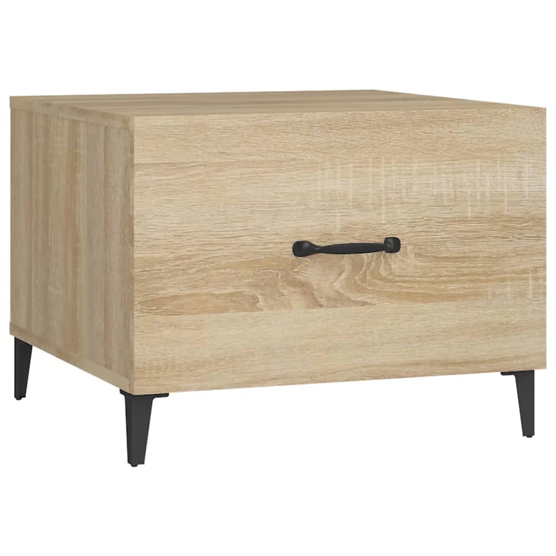 Lot de 2 tables de chevets avec tiroir pieds en métal 50 x 50 x 40cm bois d'ingénierie couleur chêne DEC040482