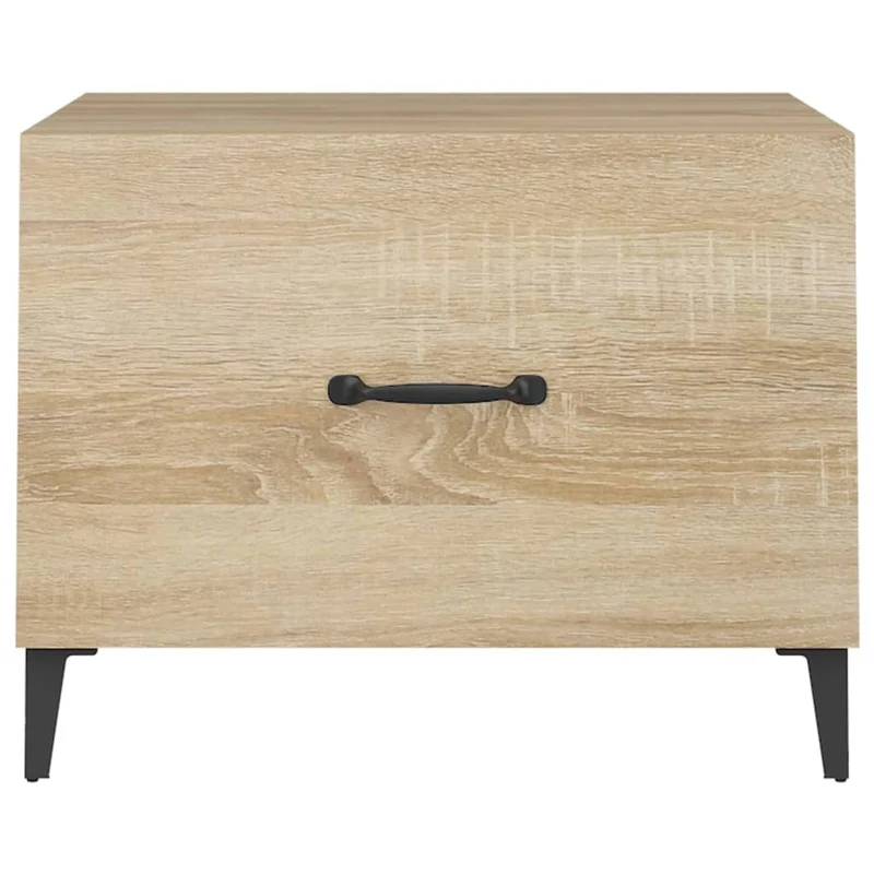 Lot de 2 tables de chevets avec tiroir pieds en métal 50 x 50 x 40cm bois d'ingénierie couleur chêne DEC040482