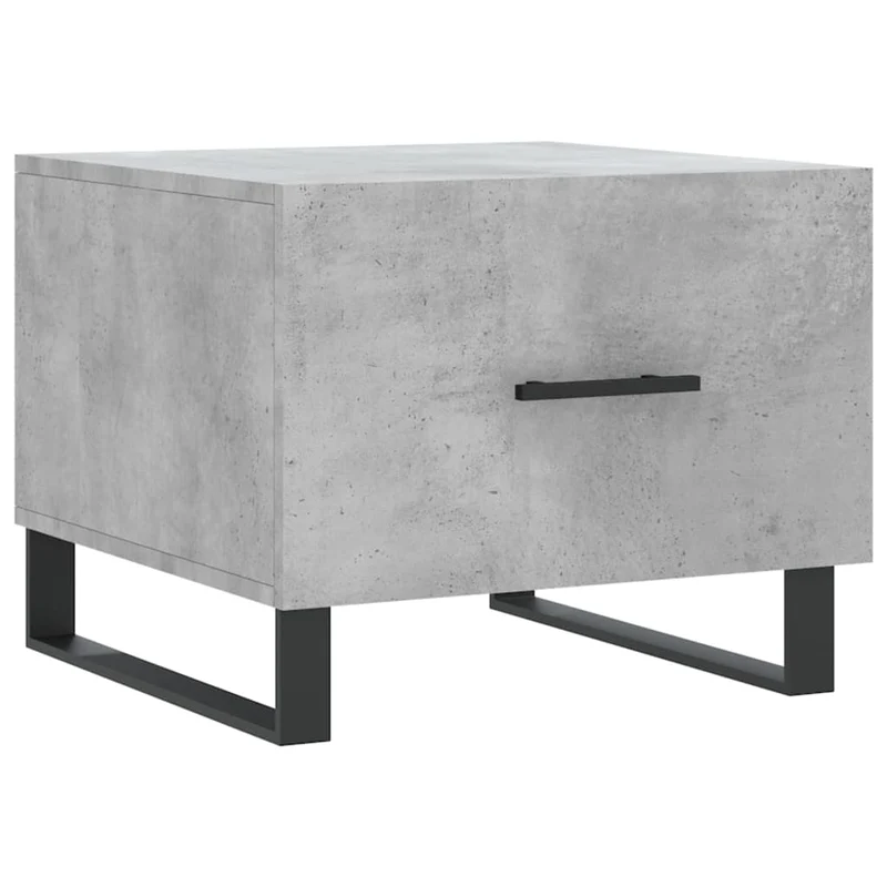Lot de 2 tables de chevets avec tiroir 50 x 50 x 40 cm bois d'ingénierie gris et fer DEC040407