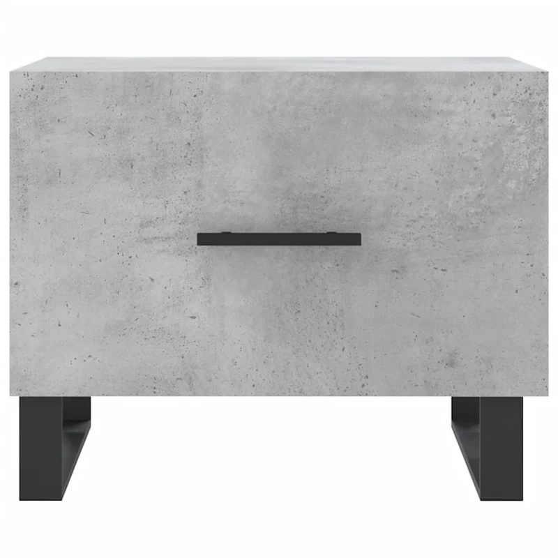 Lot de 2 tables de chevets avec tiroir 50 x 50 x 40 cm bois d'ingénierie gris et fer DEC040407