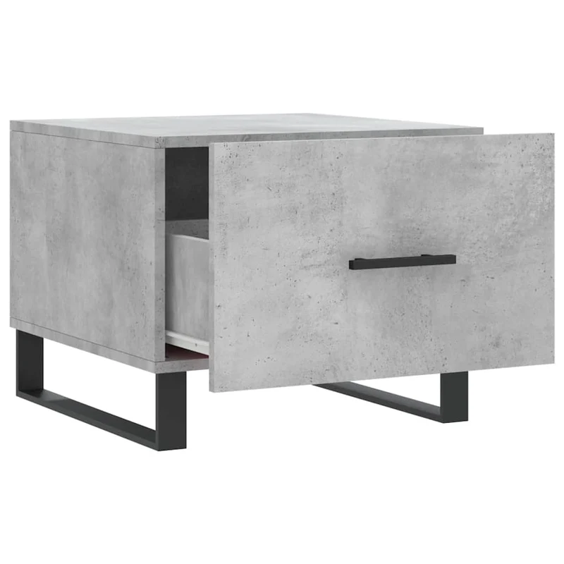 Lot de 2 tables de chevets avec tiroir 50 x 50 x 40 cm bois d'ingénierie gris et fer DEC040407