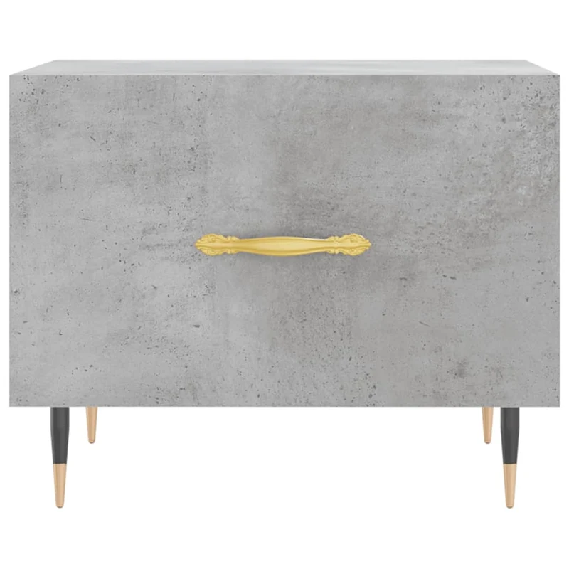 Lot de 2 tables de chevets avec tiroir 50 x 50 x 40 cm bois d'ingénierie gris et fer DEC040405