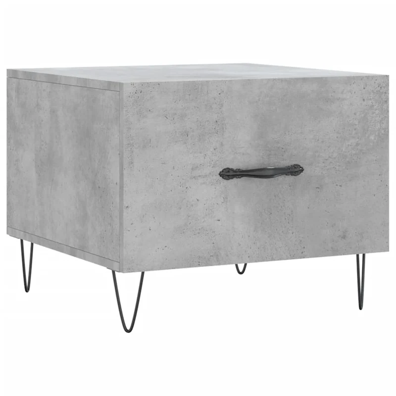 Lot de 2 tables d'appoint chevet avec tiroir 50 x 50 x 40 cm bois d'ingénierie gris et fer DEC040404